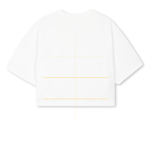 BOXLOGOTEECROP White Cropped Oversized Tee.
