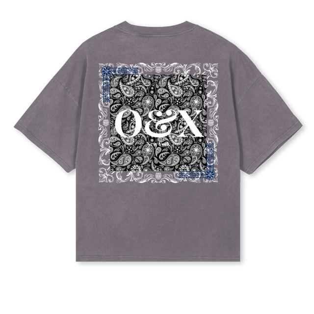 BANDANATEE Pigment Grey Oversized Boxy Tee.