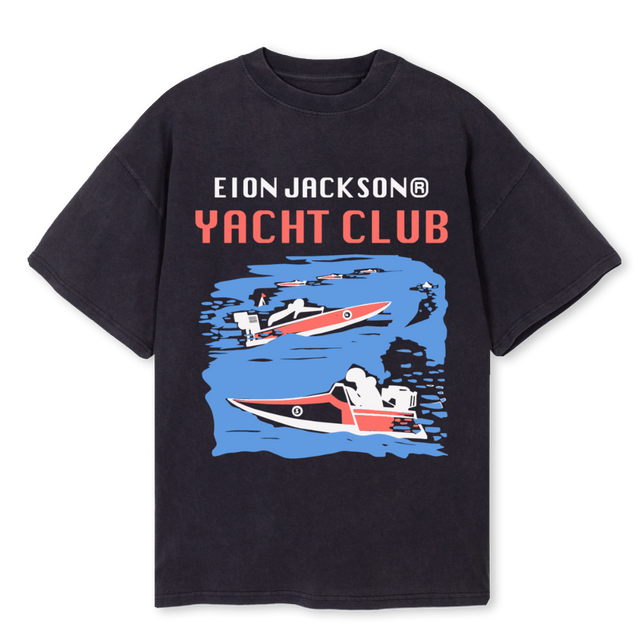 RACE_1 Vintage Black Oversized Tee.