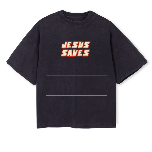 JESUSSAVESSHIRT Vintage Black Oversized Boxy Tee.