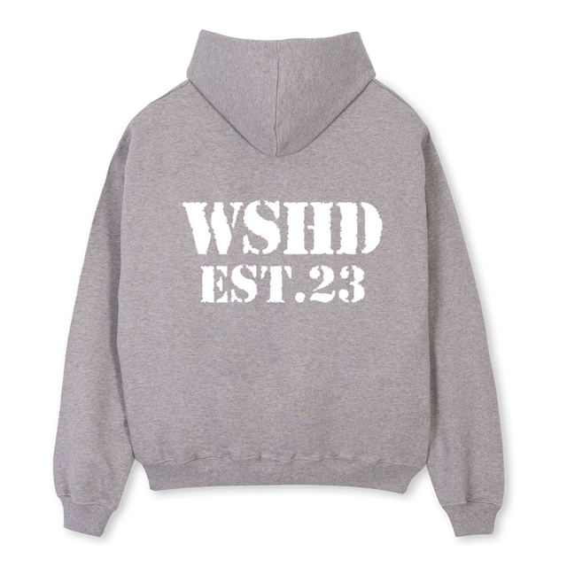WSHEDPRISONZIP Grey Marl Oversized Zipped Hoodie.