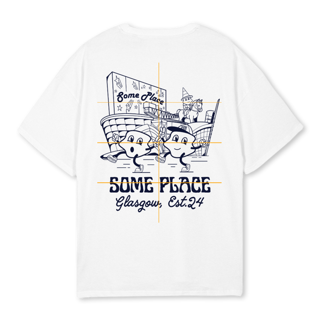 SPNAVY White Oversized Tee.