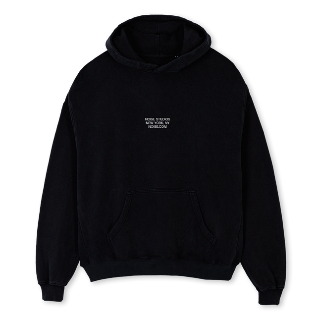 NOISEINTERN Black Oversized Hoodie.