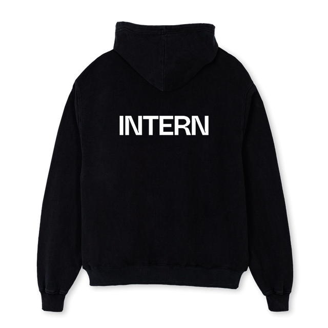 NOISEINTERN Black Oversized Hoodie.
