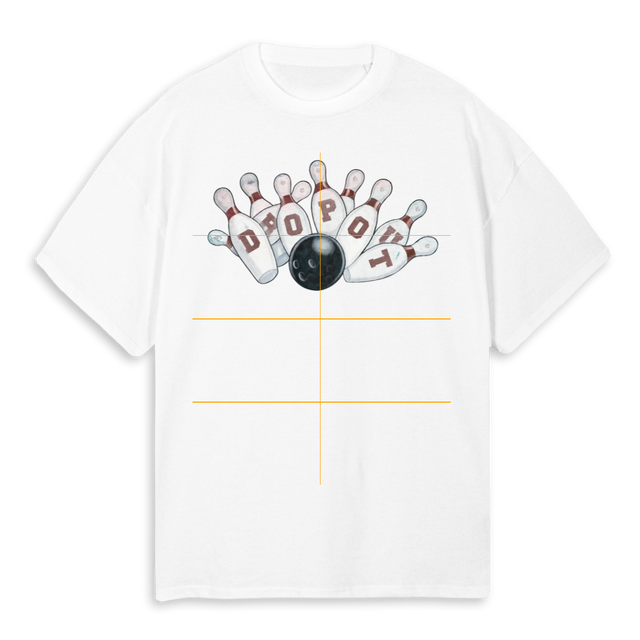 BOWLINGTEE White Oversized Tee.