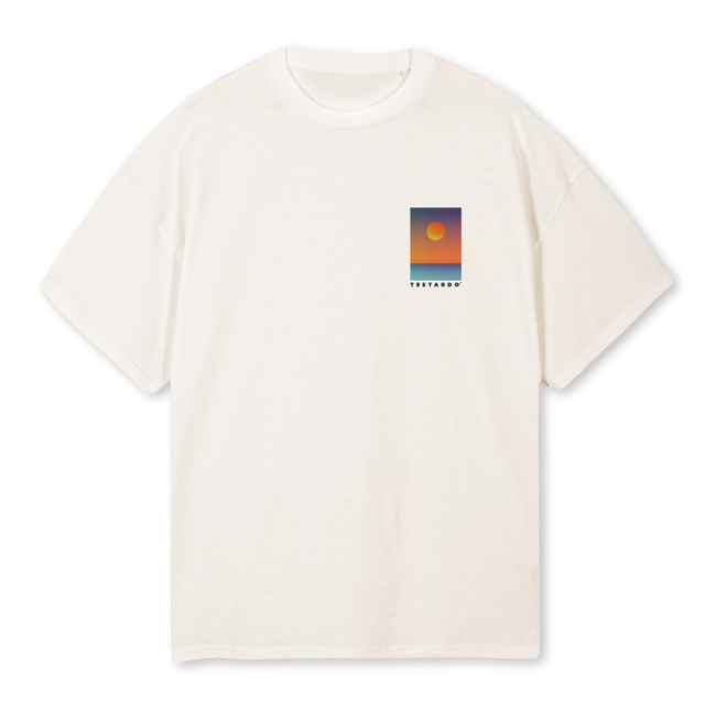 SUNSETTEE Vintage White Oversized Tee.