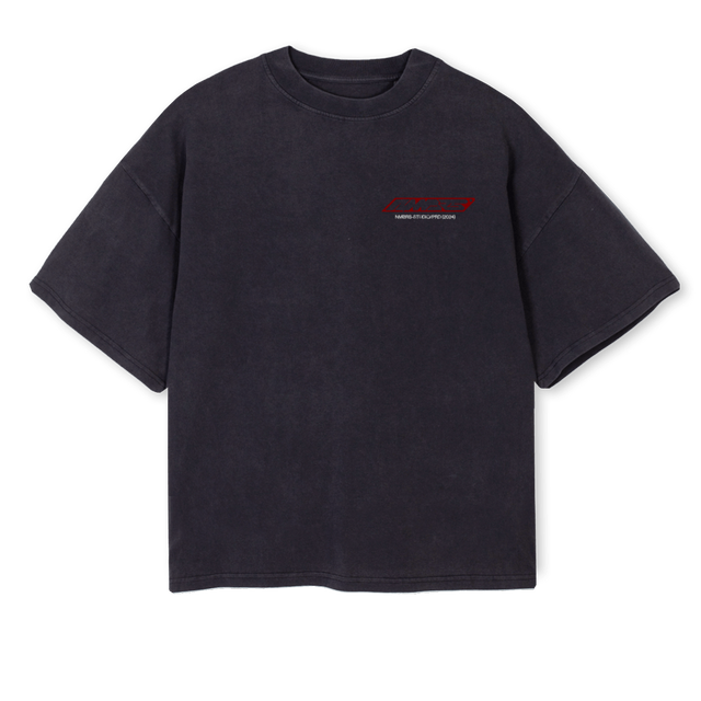 NMBRSVINBOXRED Vintage Black Oversized Boxy Tee.