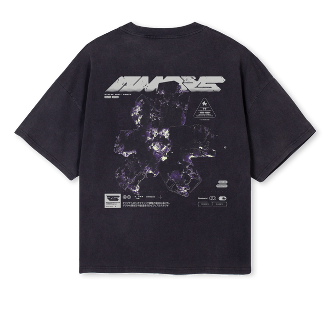 NMBRSVINTBOXPRPL Vintage Black Oversized Boxy Tee.