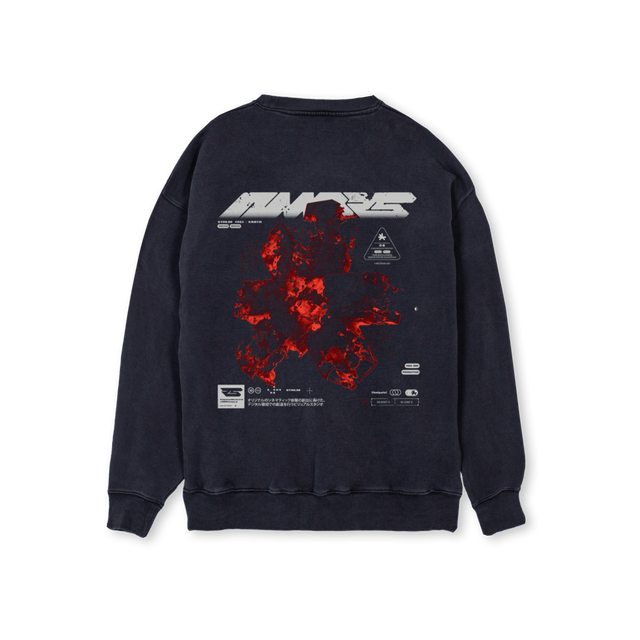 NMBRSRGLRCREWRED Vintage Black Regular Crewneck Sweater.