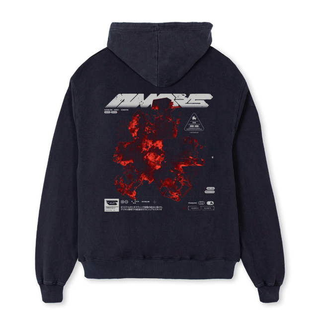 NMBRSREDTWO Vintage Black Oversized Hoodie.