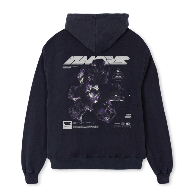 NMBRSPURPLENEW Vintage Black Oversized Hoodie.