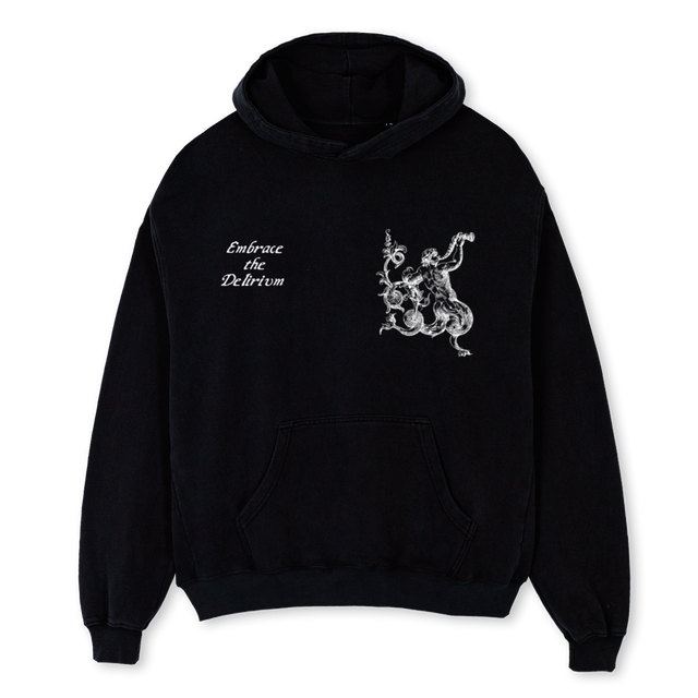 DELIRIUMHOODIE Black Oversized Hoodie.