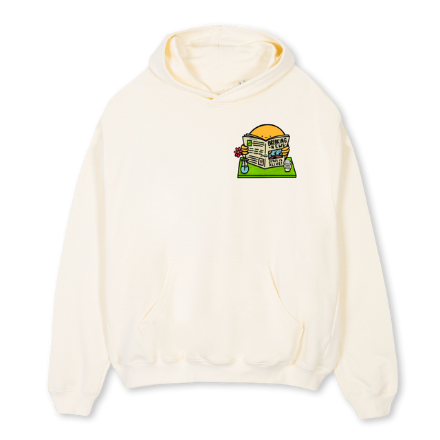 BREAKINGNEWSHOODIE Cream Oversized Hoodie.