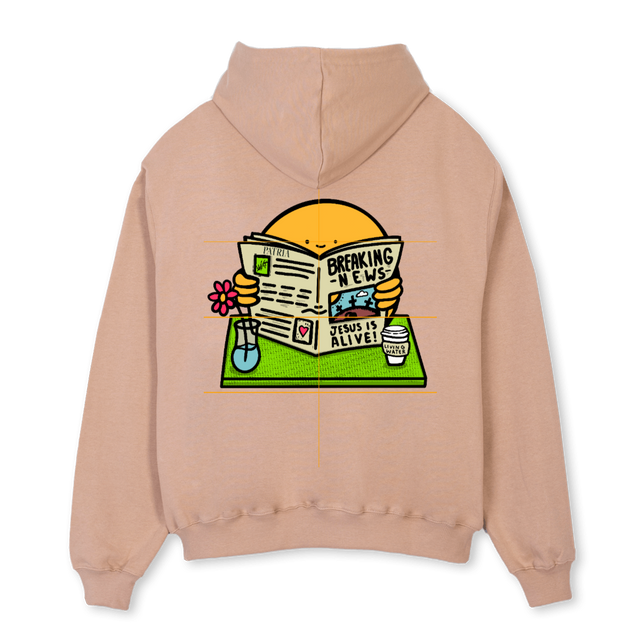 BREAKINGNEWSZIP Croissant Oversized Zipped Hoodie.