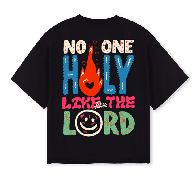 NOONEHOLYSHIRT Black Oversized Boxy Tee.