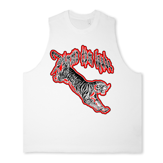 SLEEVELESSTIGER Bright white Oversized Vest.