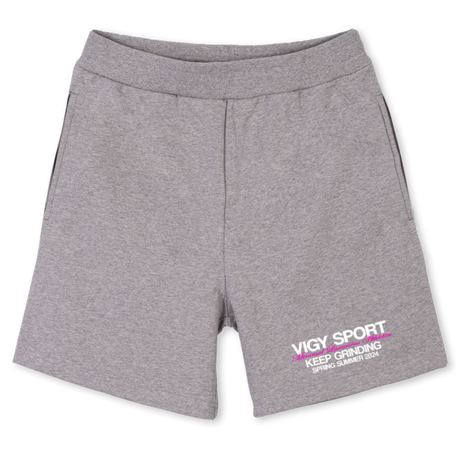 FUNDAMENTALGREY Grey Marl Relaxed Sweatshorts.