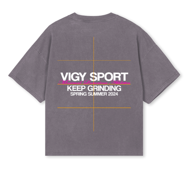 FUNDAMENTALPIGMENT Pigment Grey Oversized Boxy Tee.