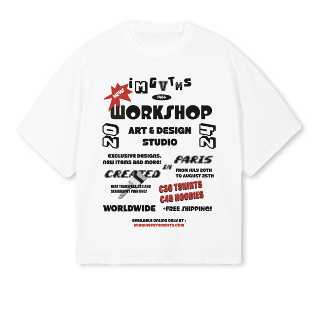 WORKSHOP White Oversized Boxy Tee.