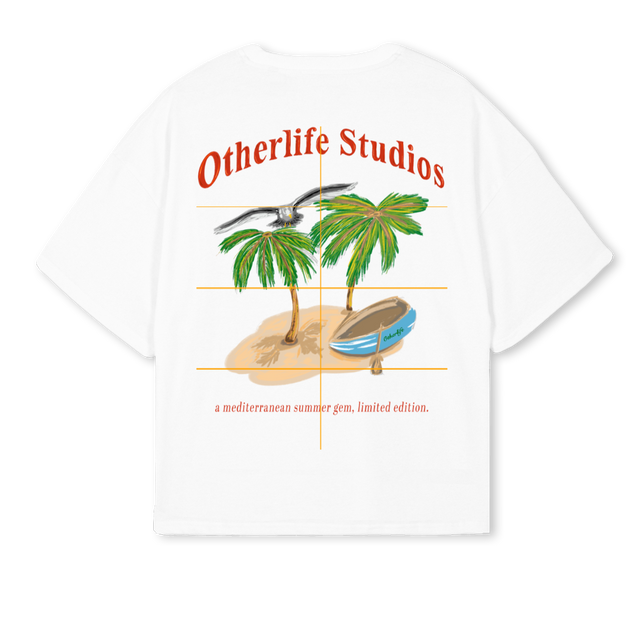 CAPSULAROJA White Oversized Boxy Tee.