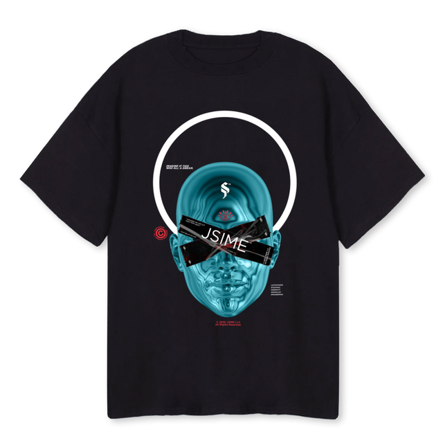 BLUTEE Black Oversized Tee.