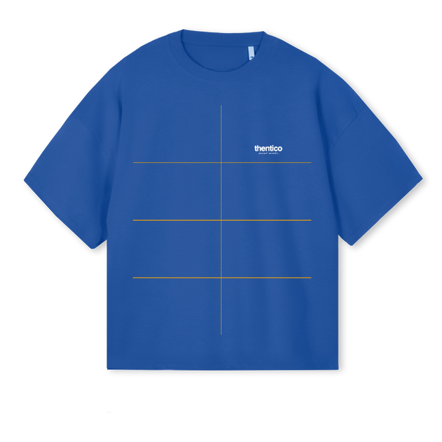 THENTIC_OSBTEE Cobalt Blue Oversized Boxy Tee.