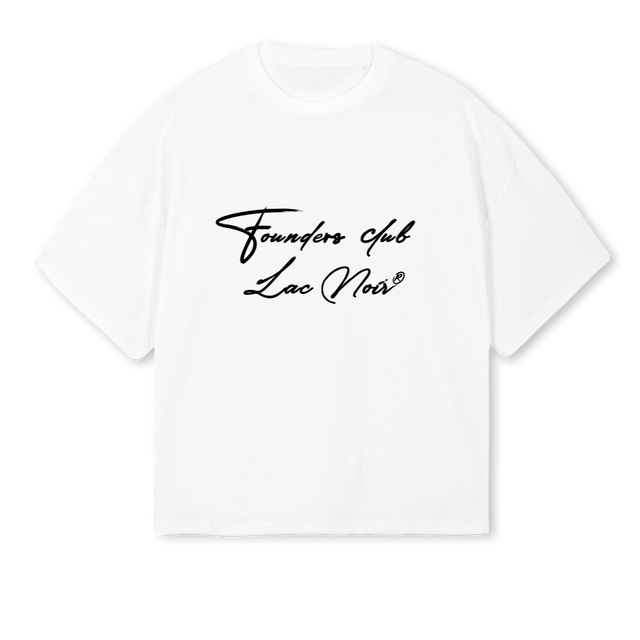FOUNDERSCLUBHVID White Oversized Boxy Tee.