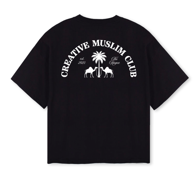 SHIRTCAMLW Black Oversized Boxy Tee.