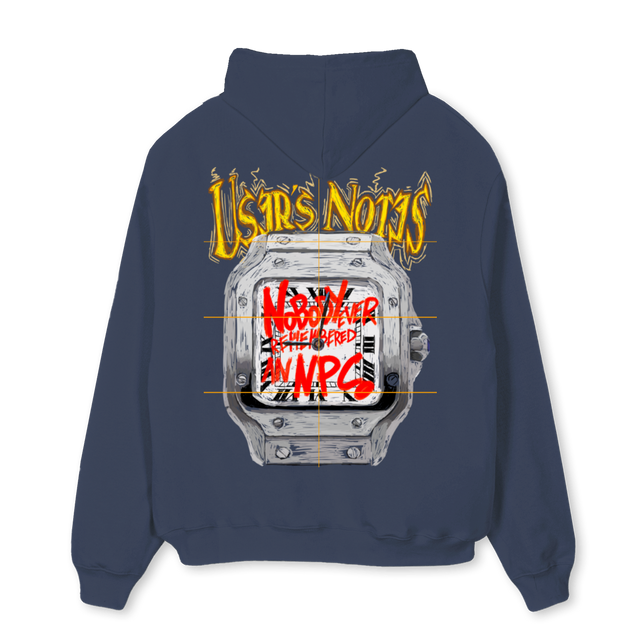 TIMEHOODIE Navy Blue Oversized Hoodie.