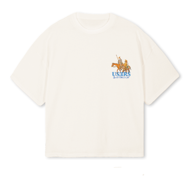 QUIXOTETEE Vintage White Oversized Boxy Tee.
