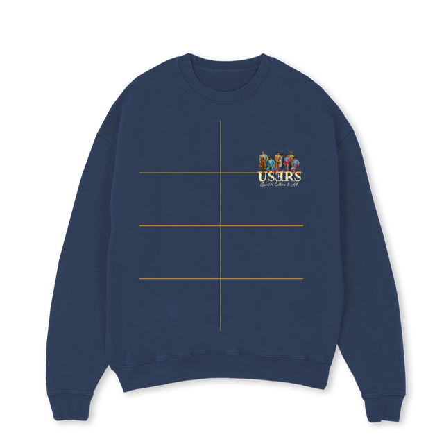 TIMBALESCREWNECK Navy Blue Oversized Crewneck Sweater.