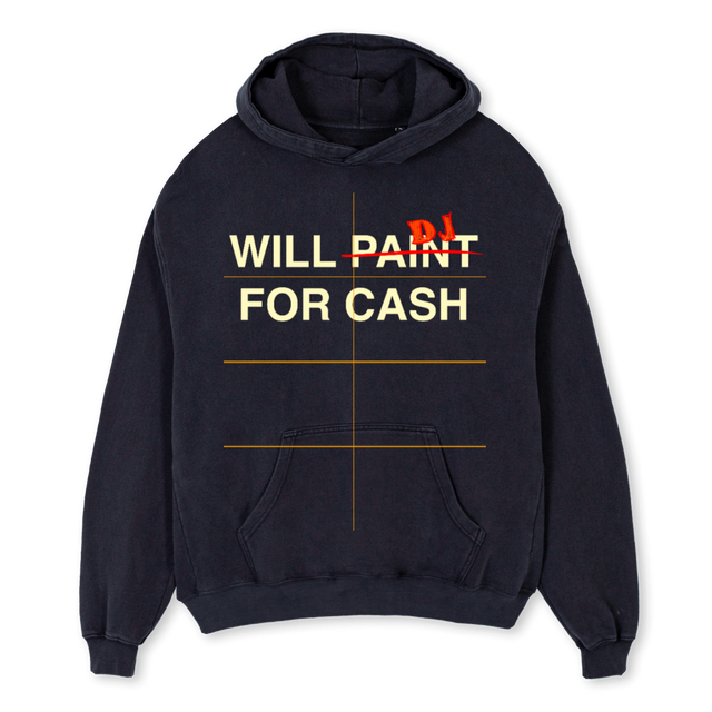 WILLPAINTHOODIE Vintage Black Oversized Hoodie.