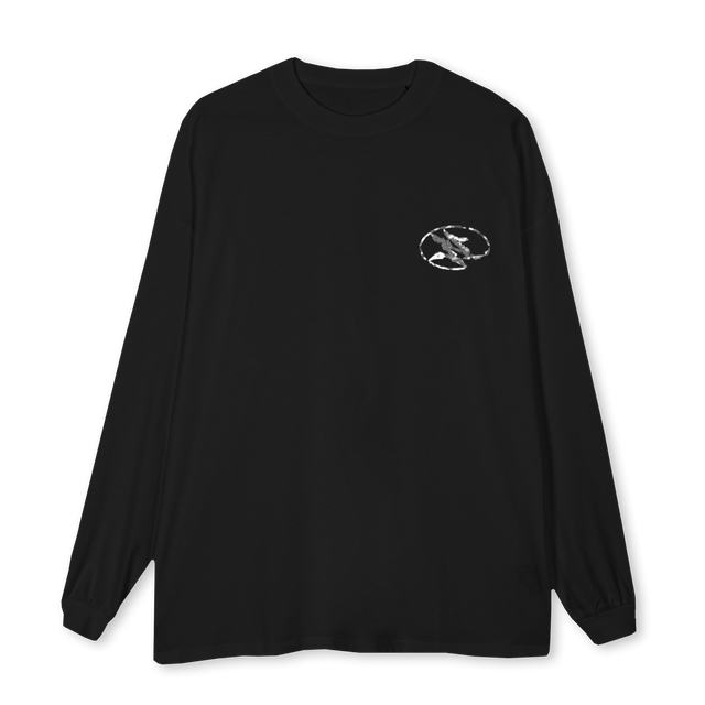 NUANCECIRC Black Oversized LS Tee.