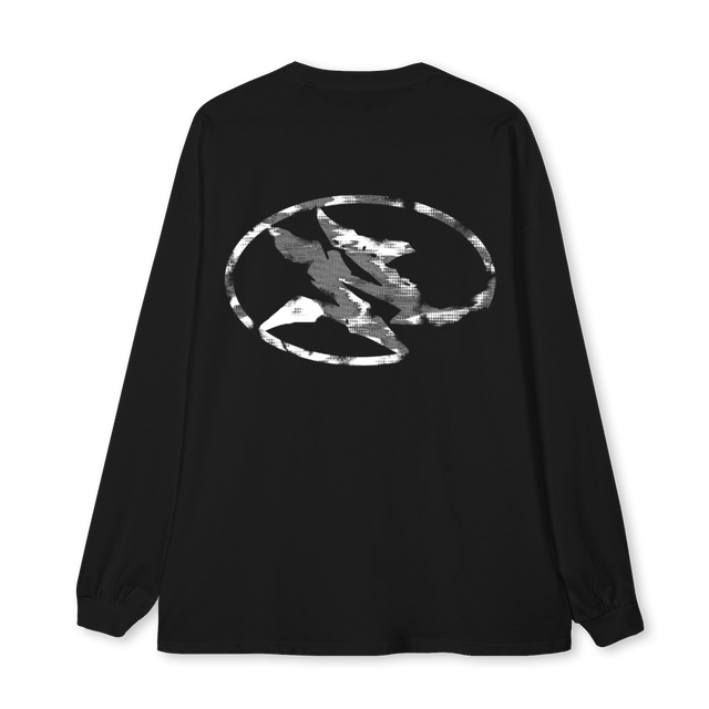 NUANCECIRC Black Oversized LS Tee.