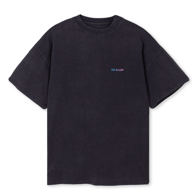KOMUM Vintage Black Oversized Tee.
