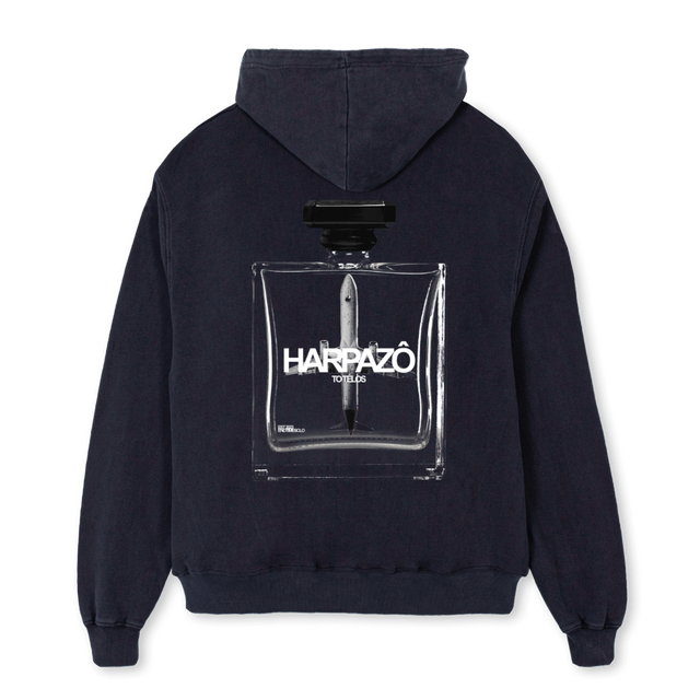 HARPAZO Vintage Black Oversized Hoodie.