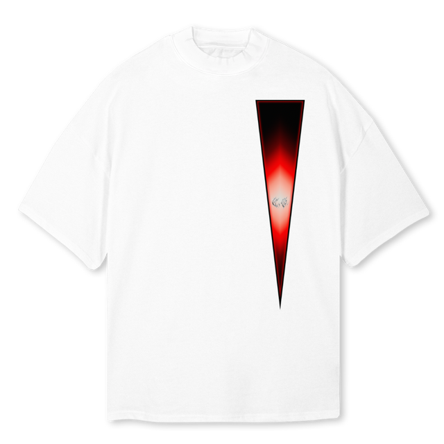 BANNERTEE White Oversized Mock Neck Tee.