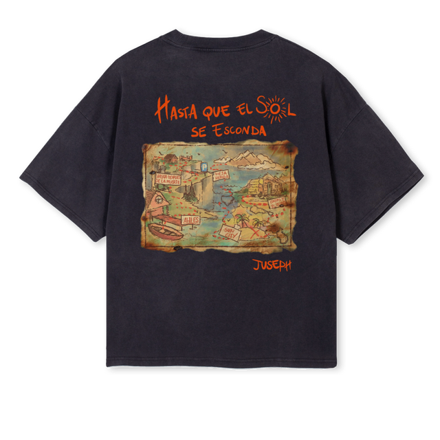 HQESSETEE Vintage Black Oversized Boxy Tee.