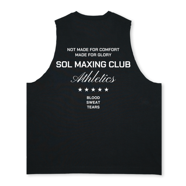 SMCGLORYTYPO Deep Black Oversized Vest.