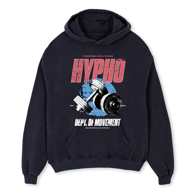 GRPHCDBHDIE Vintage Black Oversized Hoodie.