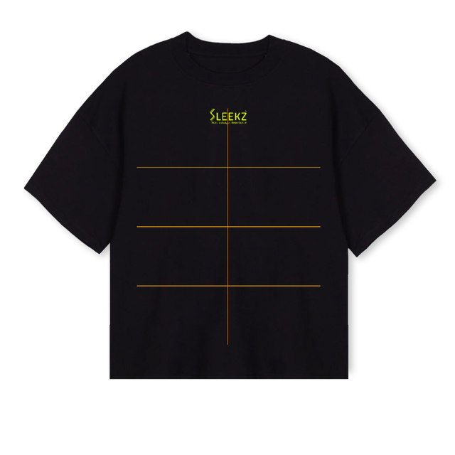 SLEEK Black Oversized Boxy Tee.
