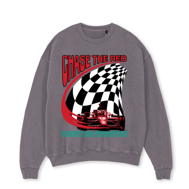 CHASETHEREDPIGMENT Pigment Grey Oversized Crewneck Sweater.