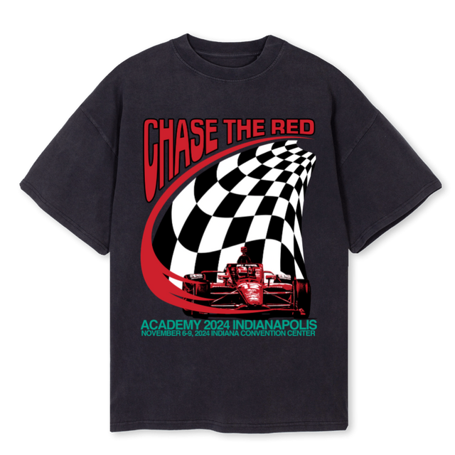 CHASETHEREDTEEVB Vintage Black Oversized Tee.