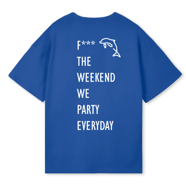 ONAMIGOBLUE Cobalt Blue Oversized Tee.