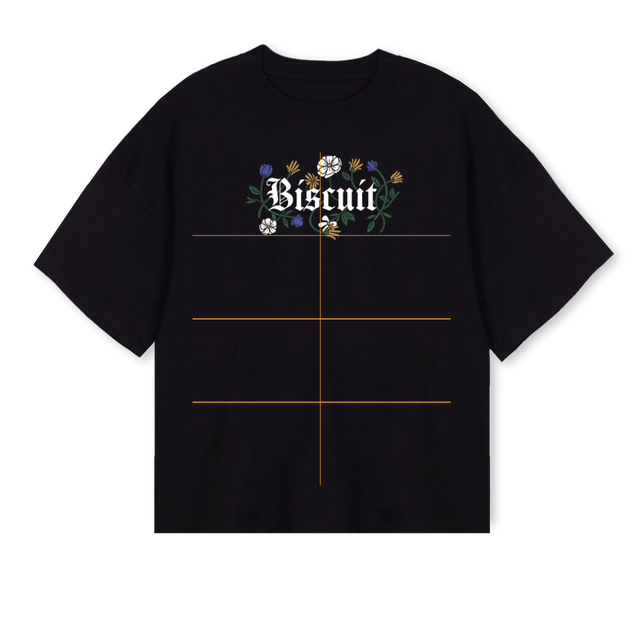 FLORALLLLL Black Oversized Boxy Tee.
