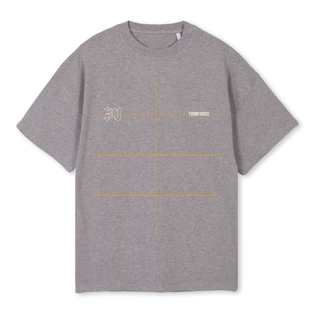 THIRDVOICEGRAYTEE Grey Marl Oversized Tee.