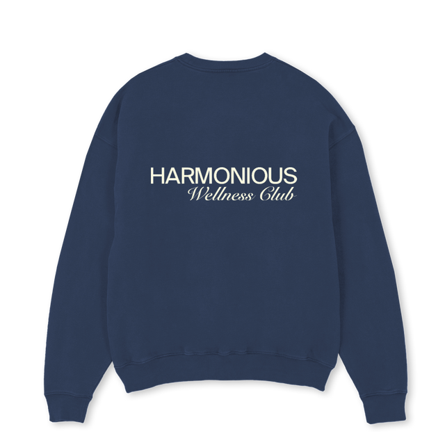 WELLNESSNAVYSWEAT Navy Blue Oversized Crewneck Sweater.