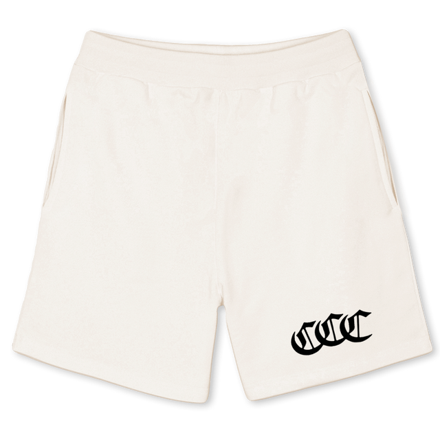 CLSCTRCPTS Vintage White Relaxed Sweatshorts.