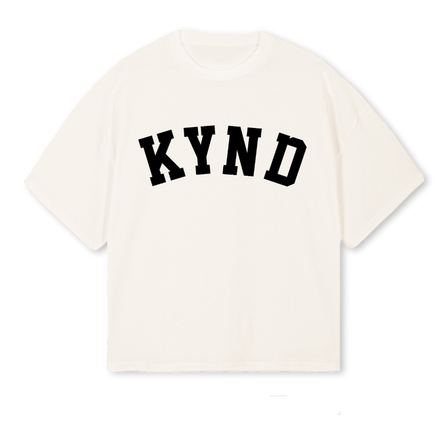 KYNDVARSITYTEEOFFWHT Vintage White Oversized Boxy Tee.