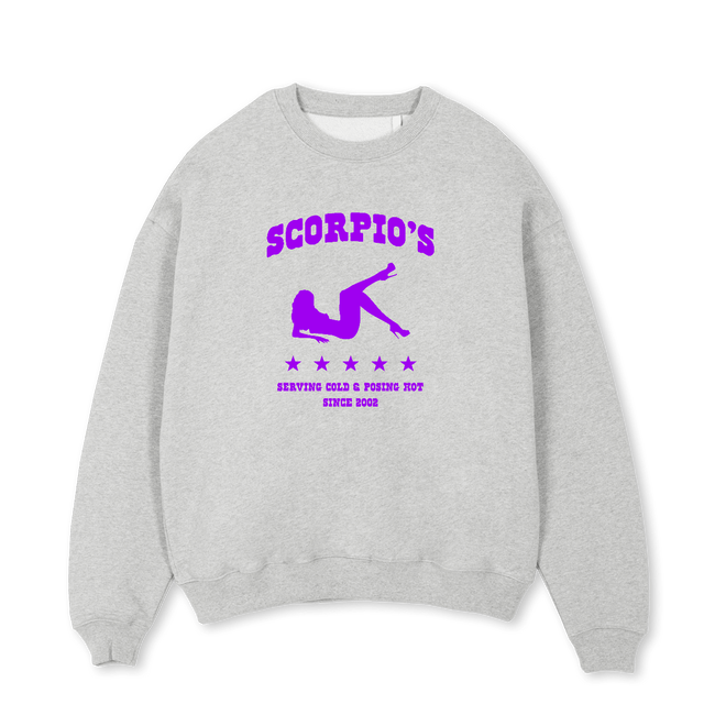 SCORPMVGRY Light Grey Marl Oversized Crewneck Sweater.